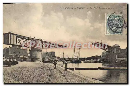 Cartes postales Brest Le Pont Tournant Ouvert