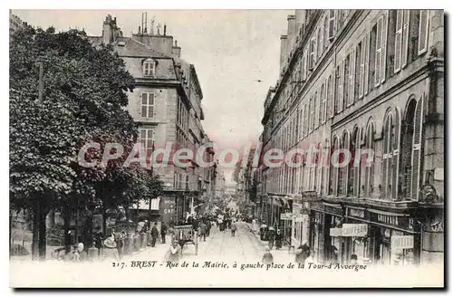 Cartes postales Brest Rue De La Mairie A Gauche Place De La Tour D'Auvergne