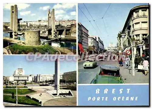 Cartes postales moderne Brest Pont De Recouvrance Et Tour Tanguy rue de siam place de la libert�