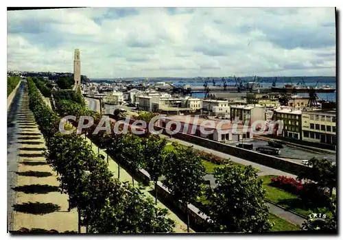 Cartes postales moderne Brest Cours Dajot Et Port De Commerce