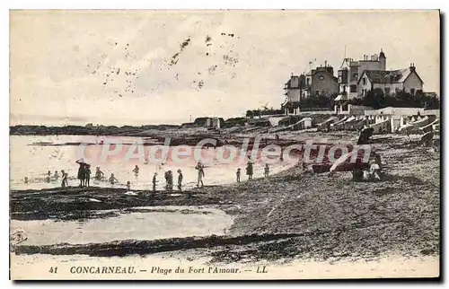 Ansichtskarte AK Concarneau Plage Du Fort I'Amour