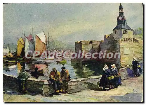 Cartes postales moderne Concarneau La Ville Close Et Le Port aquarelle peinture