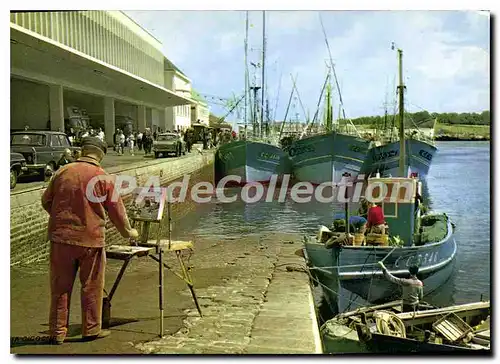 Cartes postales moderne Concarneau La Cale De La Criee peintre