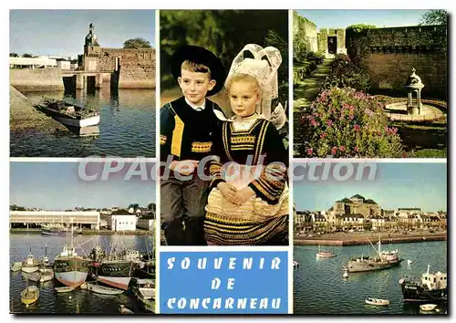 Moderne Karte Concarneau Beffroi De La Ville Close Remparts De La Ville Close port