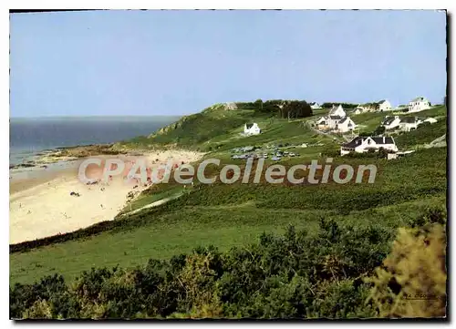 Moderne Karte Locquirec La Plage Des Sables Blancs