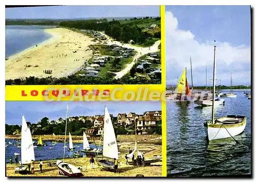 Cartes postales moderne Locquirec plage voiliers
