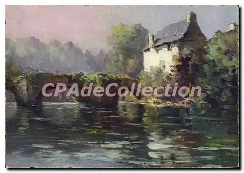 Cartes postales moderne Quimperle Le Pont Fleuri aquarelle peinture