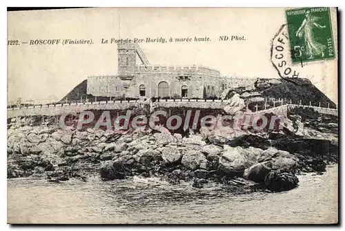 Cartes postales Roscoff Le Fort De Per Haridy A Maree Haute