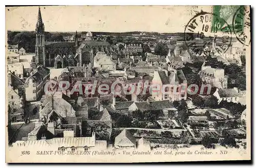 Cartes postales Saint Pol De Leon Vue Generale Cote Sud Prise Du Creisker