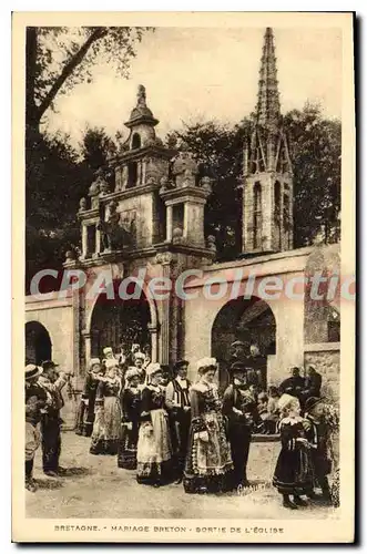 Cartes postales Bretagne Mariage Breton Sortie De L'Eglise