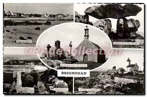 Cartes postales Brignogan Le Phare De Pontusval plage de Scluze plage du Garo