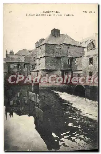 Ansichtskarte AK Landerneau Vieilles Maisons Sur Le Pont D'Elorn