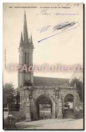 Ansichtskarte AK Saint Jean Du Doigt Le Clocher Et I'Arc De Triomphe