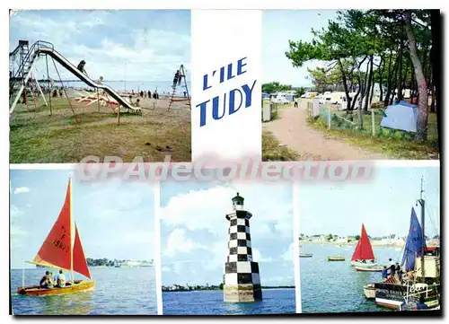 Cartes postales moderne L'Ile Tudy Club Sur La Plage camping voilier phare port