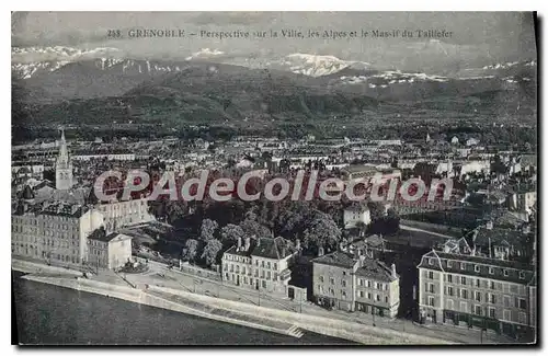 Ansichtskarte AK Grenoble Perspective Sur La Ville Les Alpes Et Le Massif Du Taillefer