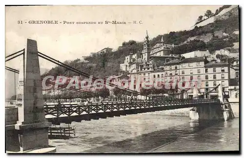 Cartes postales Grenoble Pont Suspendu Et St Marie