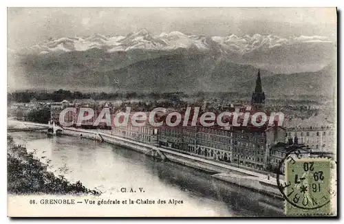 Ansichtskarte AK Grenoble Vue Generale Et La Chaine Des Alpes