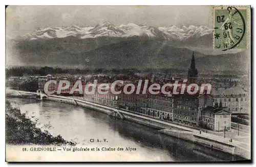 Cartes postales Grenoble Vue Generale Et La Chaine Des Alpes