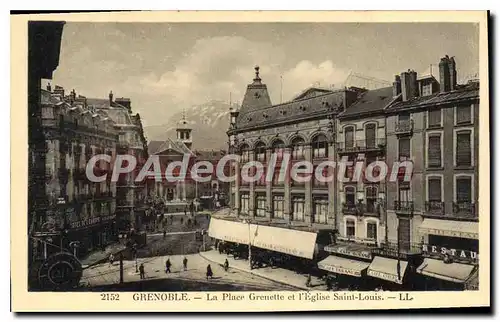 Ansichtskarte AK Grenoble La Place Grenette Et I'Eglise Saint Louis