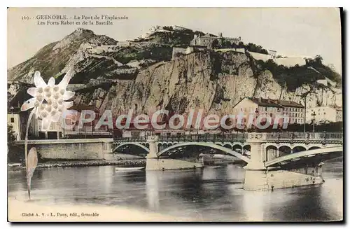 Cartes postales Grenoble Le Pont De I'Esplanade Les Forts Rabot Bastille