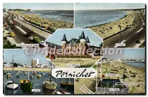 Cartes postales Pornichet remblai port plage ch�teau