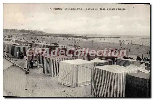 Cartes postales Pornichet Tentes Et Plage A Maree Basse