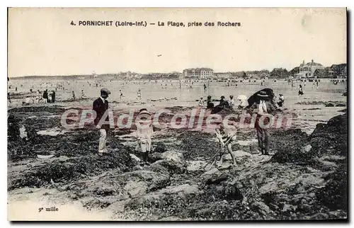 Ansichtskarte AK Pornichet La Plage Prise Des Rochers