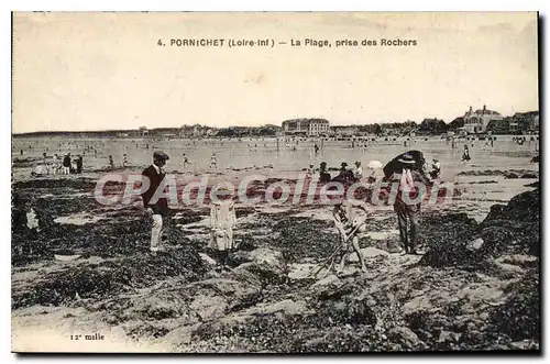 Ansichtskarte AK Pornichet La Plage Prise Des Rochers