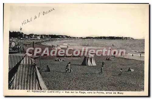 Ansichtskarte AK Pornichet Vue Sur La Plage Vers La Pointe Prise De Mazy