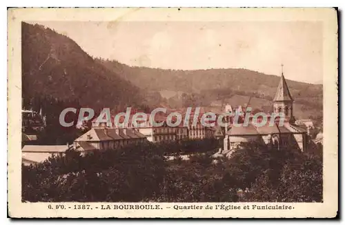 Ansichtskarte AK La Bourboule Quartier De I'Eglise Et Funiculaire