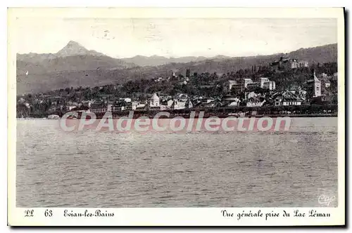 Cartes postales Evian Les Bains Vue Generale Prise Du Lac Leman