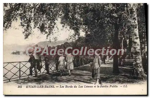 Cartes postales Evian Les Bains Les Bords Du Lac Leman Et Le Jardin Public