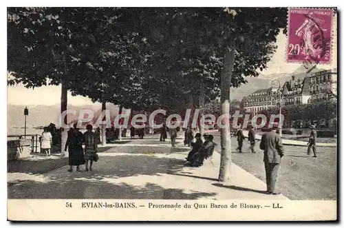 Cartes postales Evian Les Bains Promenade Du Quai Baron De Blonay