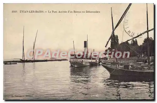 Cartes postales Evian Les Bains Le Port Arrivee D'Un Bateau Au d�barcad�re