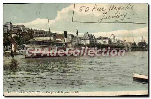 Cartes postales Evian Les Bains Vue Prise De La Jetee bateau Geneve