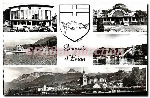 Cartes postales Evian Les Bains casino bateau Le lausanne plage