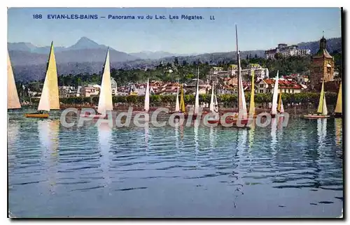 Cartes postales Evian Les Bains Panorama Vu Du Lac Les Regates