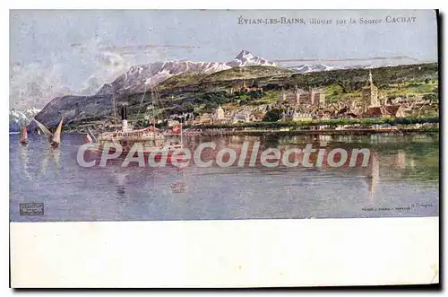 Ansichtskarte AK Evian Les Bains Illustre Par La Source Cachat