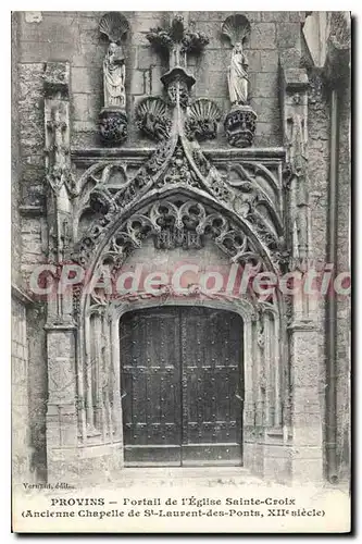 Cartes postales Provins portail de l'�glise Sainte Croix