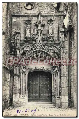 Cartes postales Provins Eglise Sainte Croix Petit Portail De La Renaissance