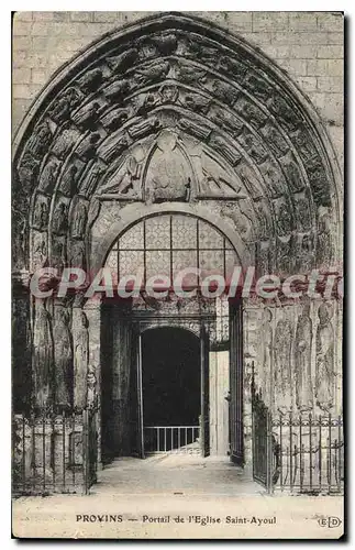 Cartes postales Provins Portail De I'Eglise Saint Ayoul