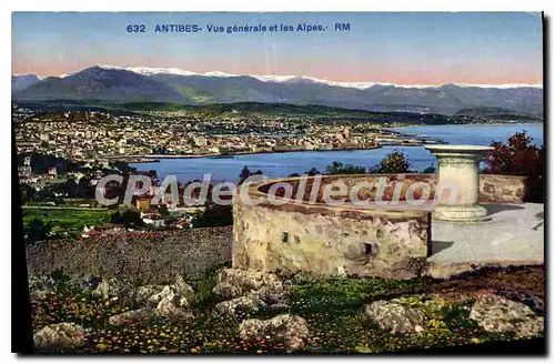 Cartes postales Antibes Vue Generale Et Les Alpes