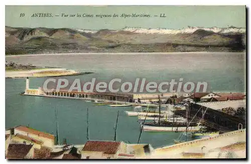 Cartes postales Antibes Vue Sur Les Cimes Neigeuses Des Alpes Maritimes