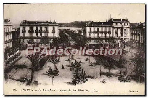 Cartes postales Antibes La Place Mace Et Avenue Du Roi Albert 1er