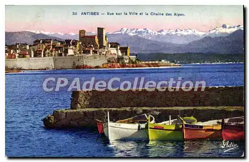 Cartes postales Antibes Vue Sur La Ville Et La Chaine Des Alpes