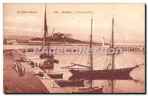 Cartes postales Antibes Le Fort Et La Port