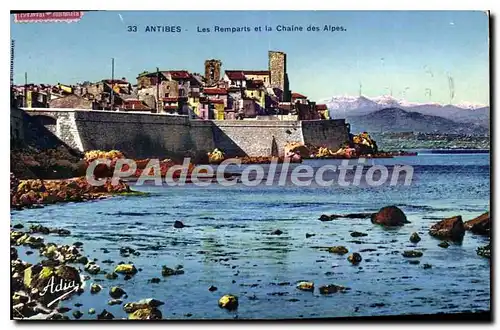 Cartes postales Antibes Les Remparts Et La Chaine Des Alpes