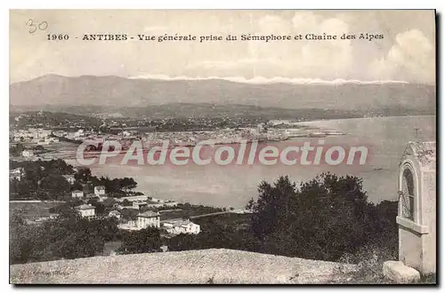 Cartes postales Antibes Vue Generale Prise Du Semaphore Et Chaine Des Alpes