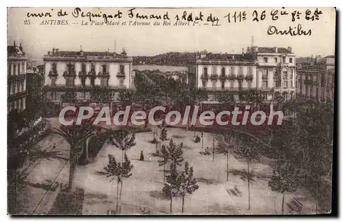 Cartes postales Antibes La Place Mac� Et I'Avenue Du Roi Albert 1er