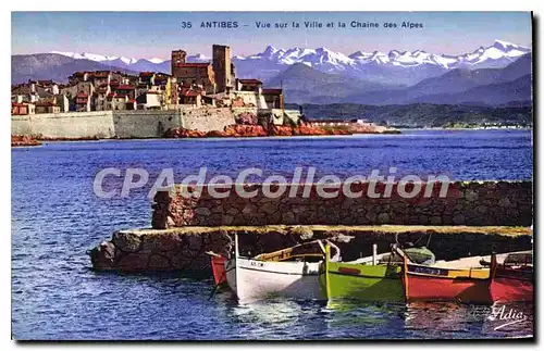 Cartes postales Antibes Vue Sur La Ville Et La Chaine Des Alpes